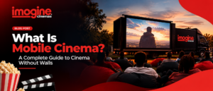 Mobile cinema experience at an outdoor event in Africa