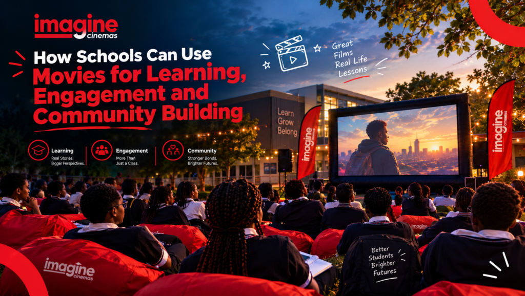 Students watching an educational film together during a school cinema screening
